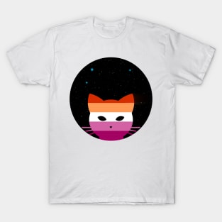 Lesbian pride space cat T-Shirt